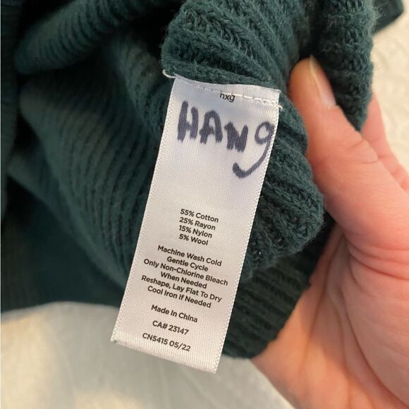 Talbots size 3Xp Dark Evergreen Ribbed Turtleneck Flowy Wool Blend Sweater - Picture 6 of 10